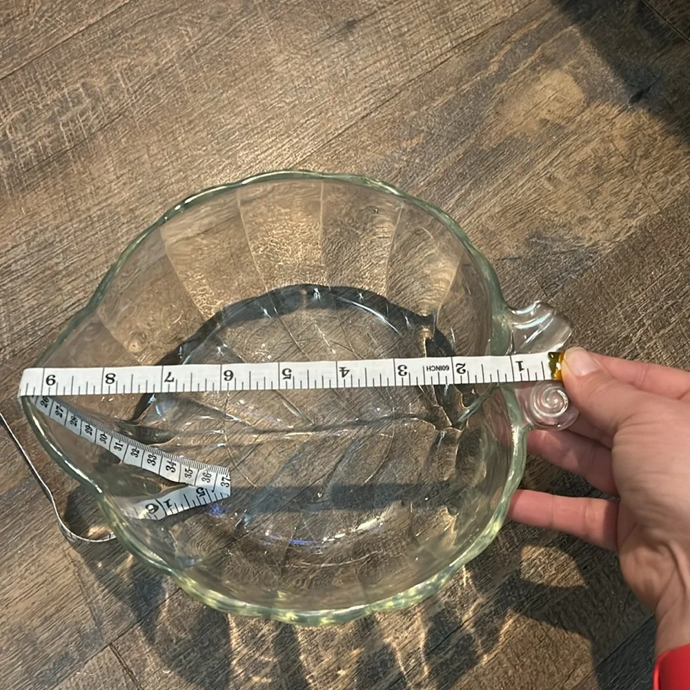 Anchor Hocking Clear Pumpkin Leaf Shaped Serving‎ Salad Fruit Bowl - Picture 5 of 7